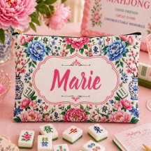 Sac de tuiles de Mahjong floral personnalisé
