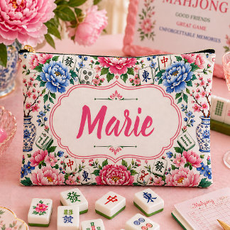 Sac de tuiles de Mahjong floral personnalisé