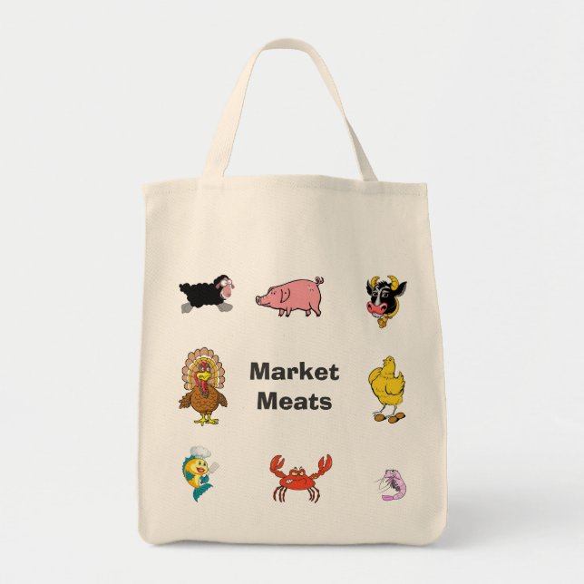 Sac de viande du marché/épicerie (Devant)