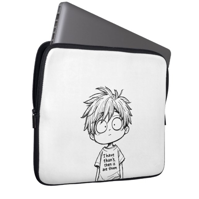 Sac d'électronique de garçon d'anime Chibi drôle (Devant droit)