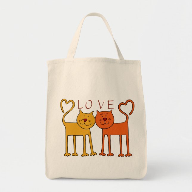 SAC D'ÉPICERIE D'AMOUR DE CAT DE COEUR (Devant)