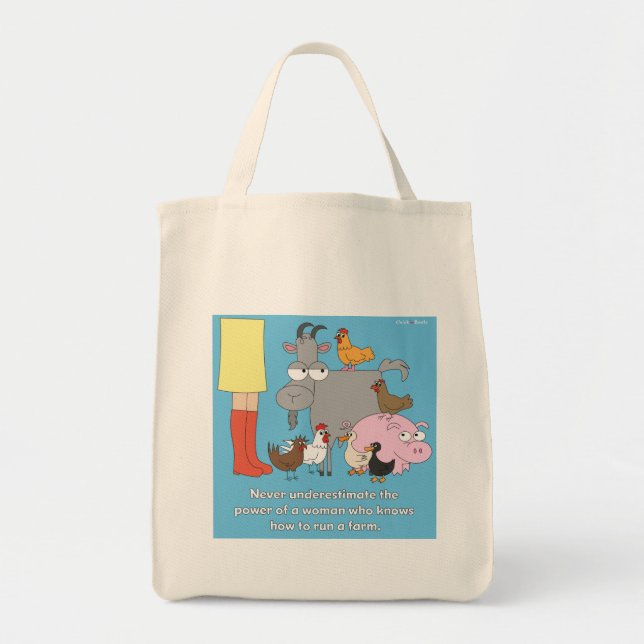 Sac d'épicerie de fille de ferme (Devant)