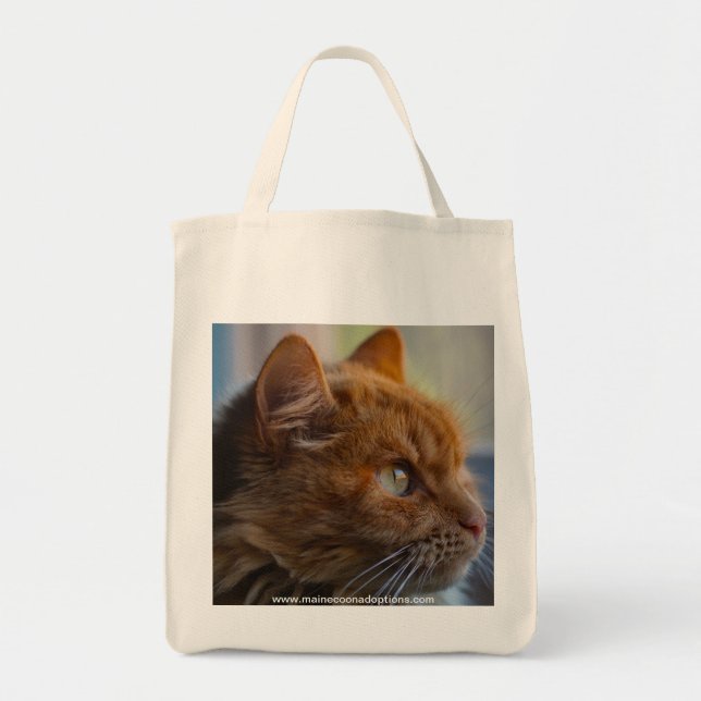 Sac d'épicerie de toile, chat principal d'adoption (Devant)