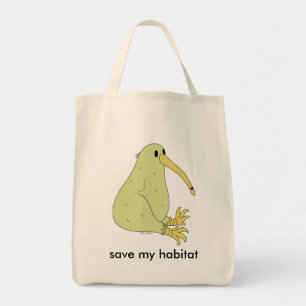 sac d'épicerie organique d'oiseau de kiwi