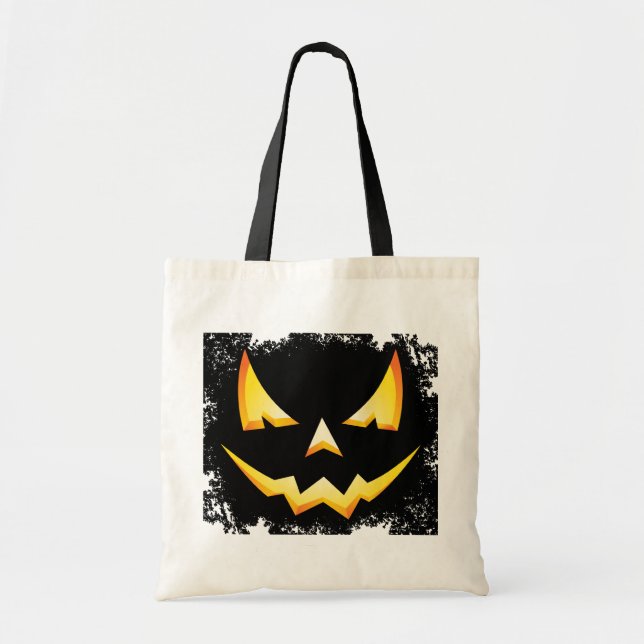 Sac d'Halloween Citrouille effrayant ou sac de tra (Devant)