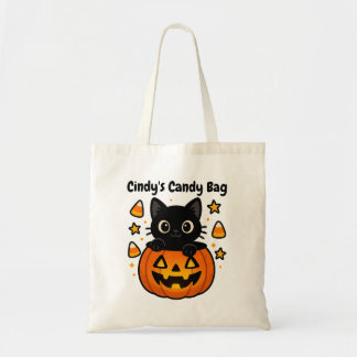 Sac d'Halloween en chat noir mignon