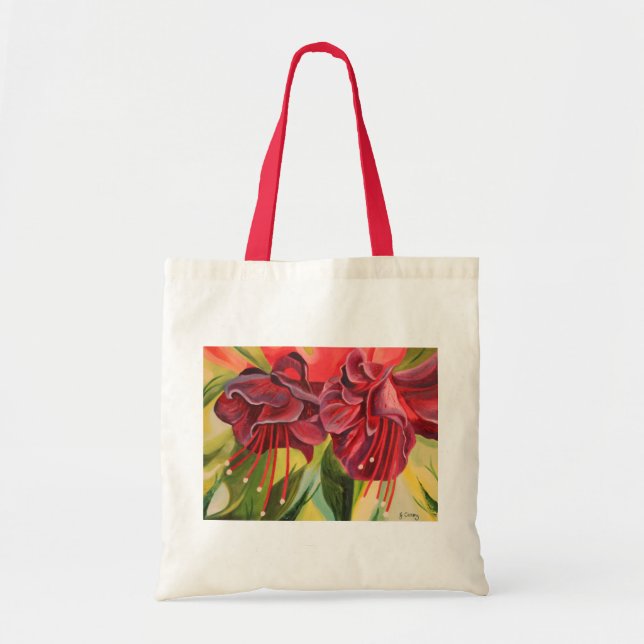 Sac d'impression de peinture à l'huile de Fuschia (Devant)