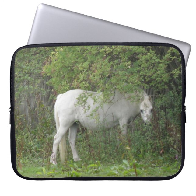 Sac d'ordinateur portable Cheval blanc timide (Devant)