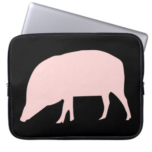 Sac d'ordinateur portable de cochon rose