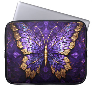 Sac d'ordinateur portable en verre de papillon vio