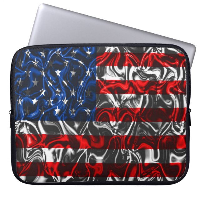 Sac d'ordinateur portable étasunien à drapeau méta (Devant)