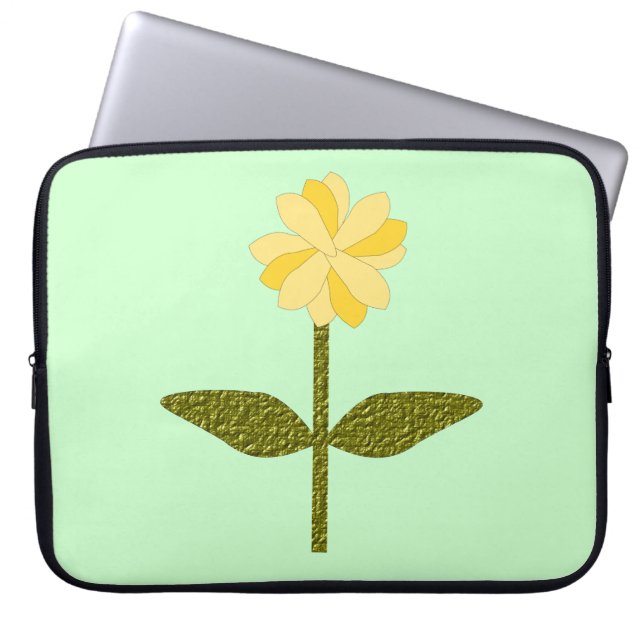 Sac d'ordinateur portable Fleur Jaune (Devant)