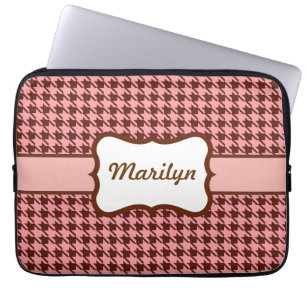 Sac d'ordinateur portable Houndstooth personnalisé
