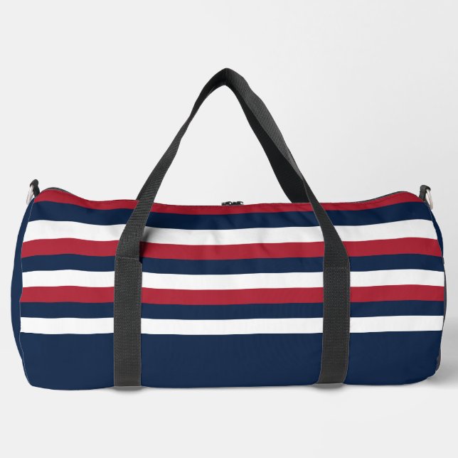 Sac double à rayures rouge, blanc et bleu (Recto)