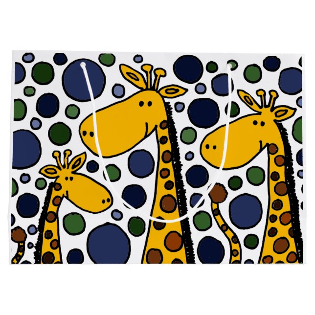 Sac drôle de cadeau d'abrégé sur famille de girafe (Dos)