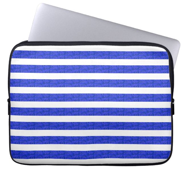 Sac électronique à bandes géométriques bleues (Devant)