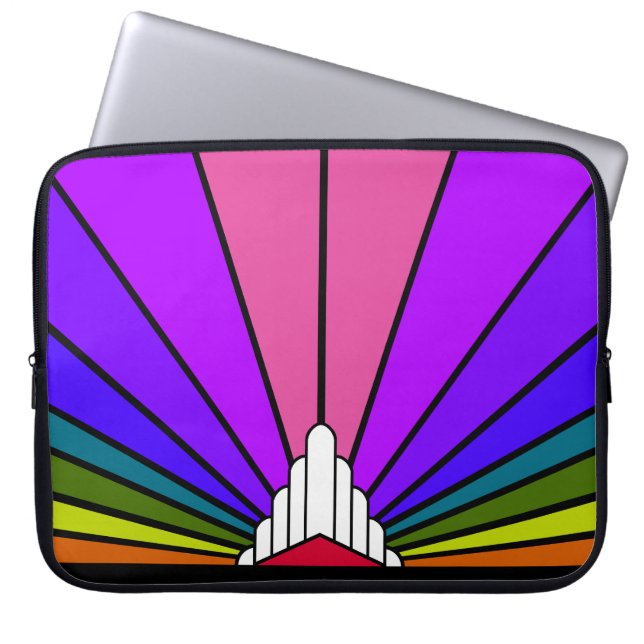 Sac électronique Art déco en arc-en-ciel (Devant)