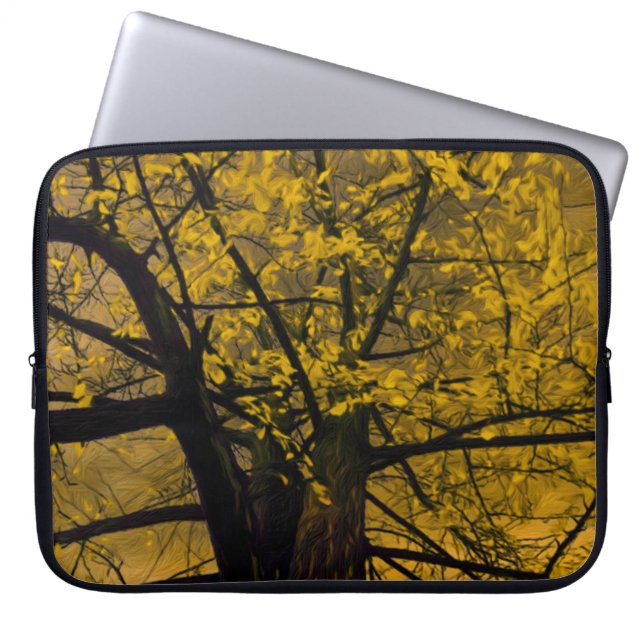 Sac Électronique Automne Jaune Peinture Arbre (Devant)