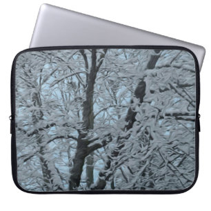Sac électronique Big Tree en neige et ciel bleu