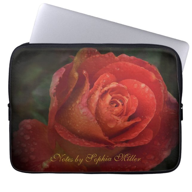 Sac Électronique Botanique Rose Rouge Foncé Élégan (Devant)