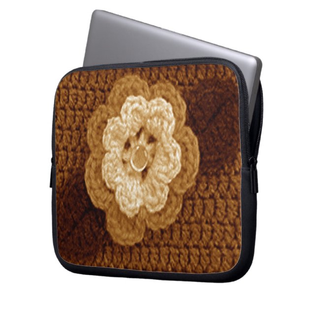 Sac électronique Brown floral Artiset Crochet impr (devant gauche)