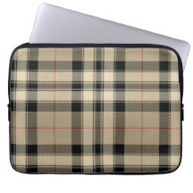 Sac Électronique Classique Beige Et Noir Plaid