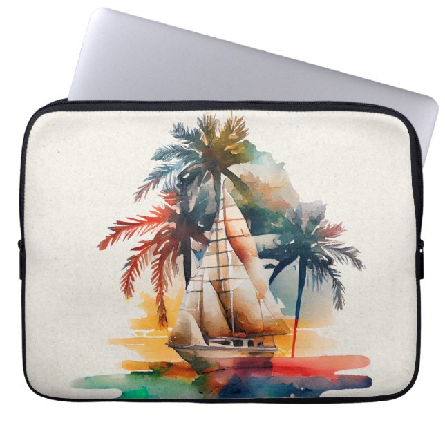 Sac électronique Colorical Palm Sailboat (Devant)