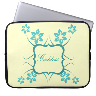 Sac électronique floral déesse, Turquoise