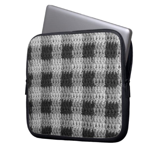 Sac électronique imprimé en crochet gris (devant gauche)