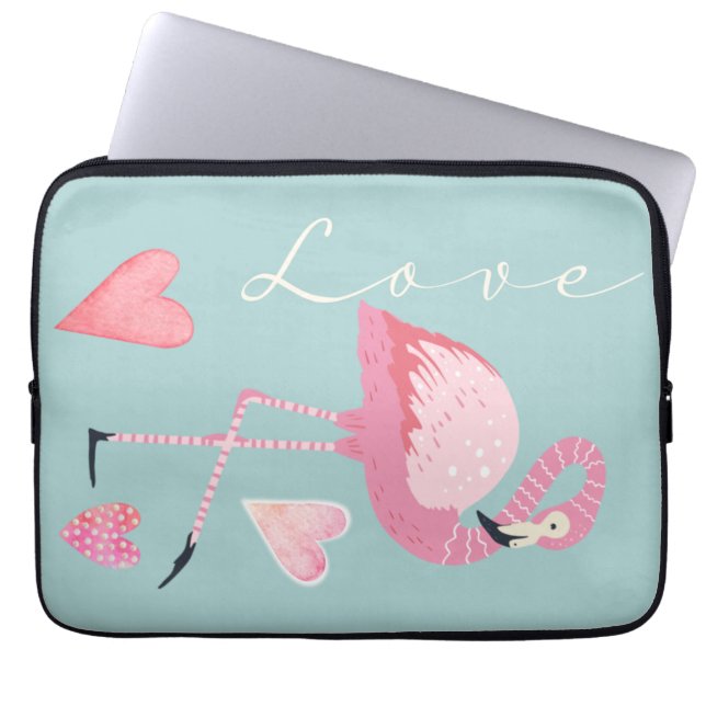 Sac électronique Love Pink Flamingo (Devant)