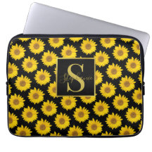 Sac électronique monogramme de tournesol jaune