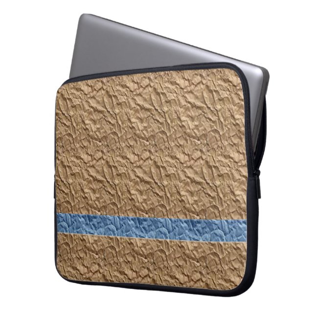 Sac électronique Motif beige Crinkle bleu (devant gauche)