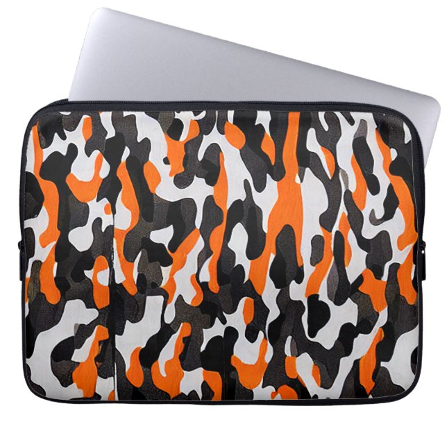 Sac électronique motif de camouflage orange noir (Devant)