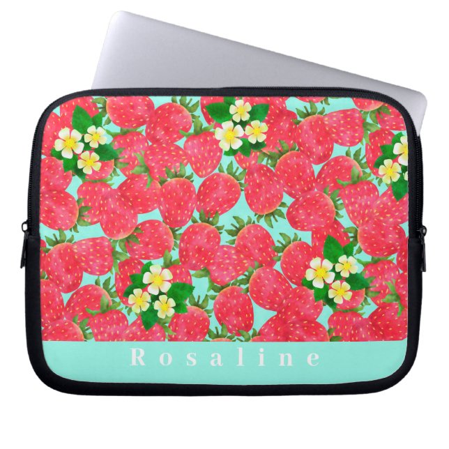 Sac électronique rose personnalisé fraise (Devant)