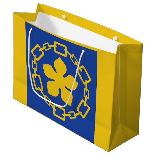 Sac en cadeau grand avec le drapeau de Hamilton, O (Devant Angle)