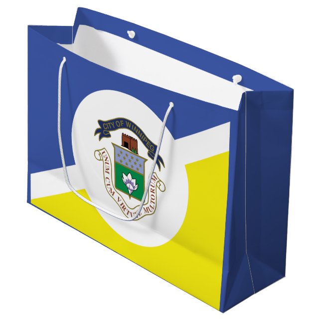 Sac en cadeau grand avec le drapeau de Winnipeg, M (Devant Angle)