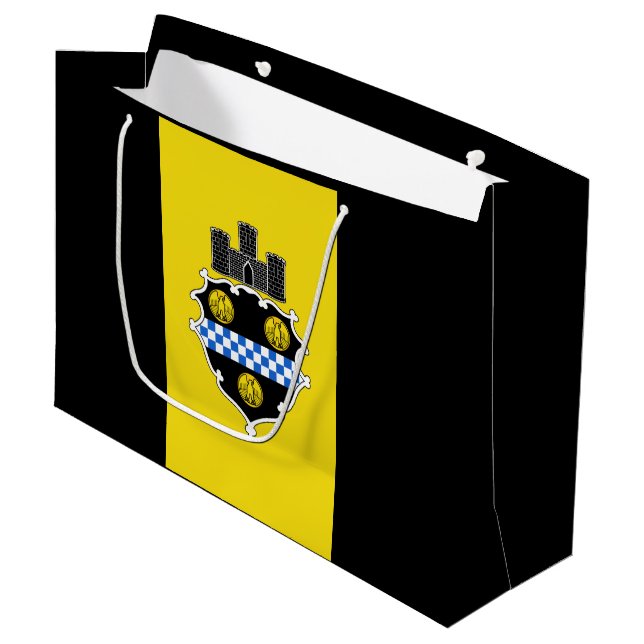 Sac en cadeau grand format avec le drapeau de Pitt (Devant Angle)