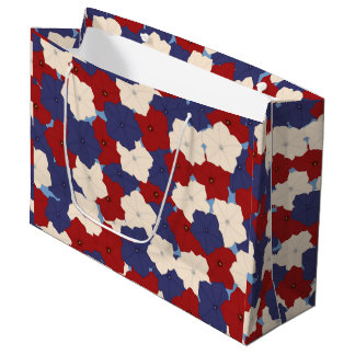 Sac en cadeau grand format Fleurs patriotiques de