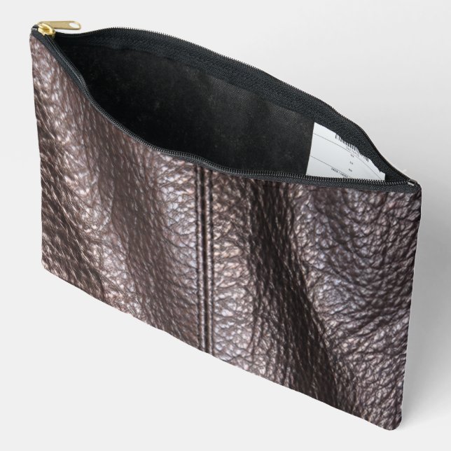 Sac en faux cuir noir imprimé cousu (Ouvrir)