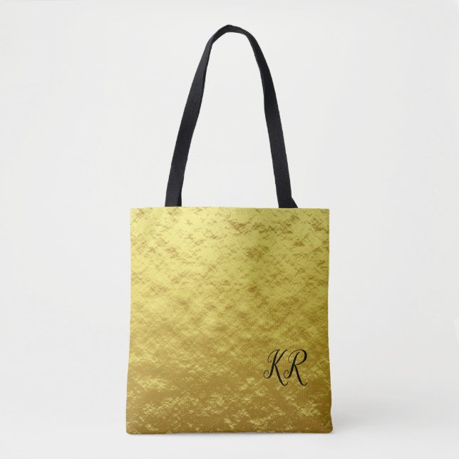 Sac en or simple Elegance Noir Classé Monogramme (Devant)
