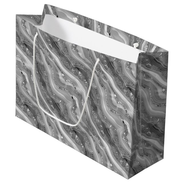 Sac en papier à impression d'agate pour cadeau (Devant Angle)