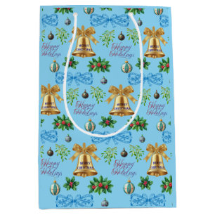 Sac en papier cadeau moyen avec motif de Noël uniq
