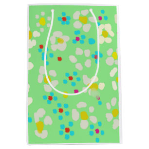 Sac en papier cadeau moyen fleuri à motif de pâque