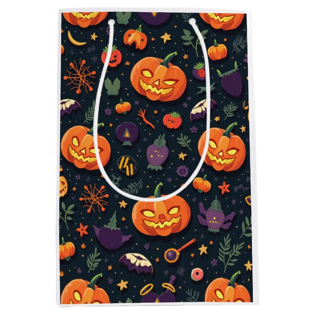 sac en papier citrouille halloween (Devant)