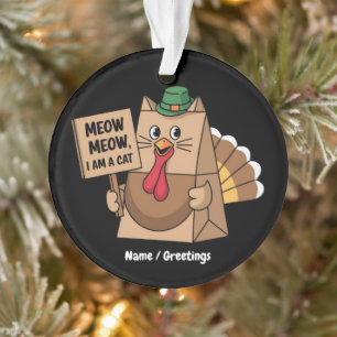 Sac en papier dinde Miaou Funny Thanksgiving Chat