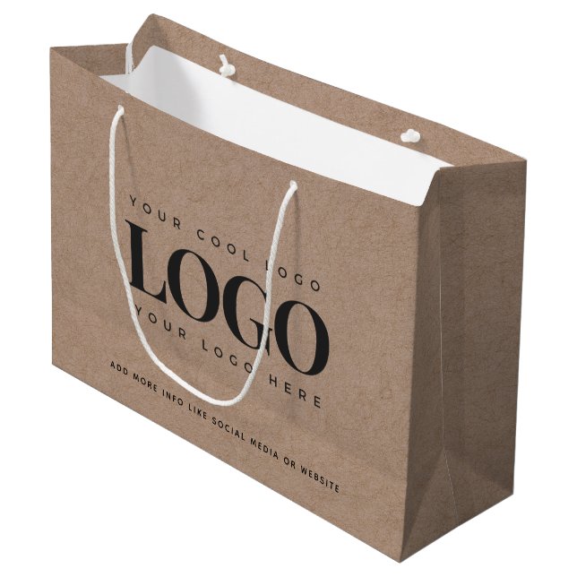 Sac en papier kraft marron aspect rond logo entrep (Devant Angle)