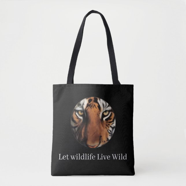 | Sac en toile écologique avec impression de tigre (Devant)