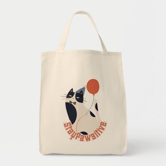 Sac en toile pour fête d'anniversaire de chat smok (Devant)