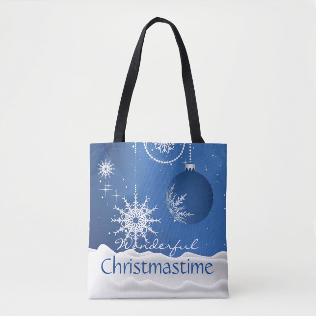 Sac en toile pour flocons de neige à Noël         (Devant)