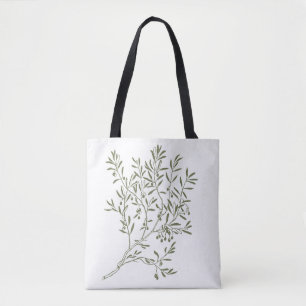 Sac en toile 'Rameau d'olivier botanique' Minimali
